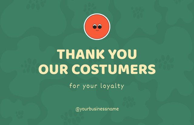 Thank You for Loyalty Green Business Card 85x55mm Design Template