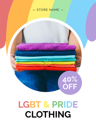 LGBT Clothing Offer Poster US Design Template