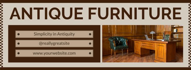 Ontwerpsjabloon van Facebook cover van Old-Fashioned Furniture Pieces Boutique Promotion