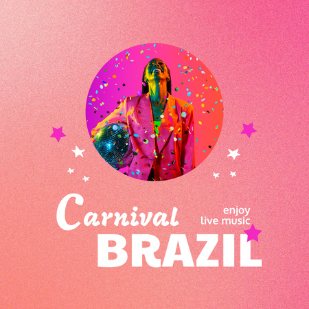 Brazilian Carnival Celebration Announcement Instagram Design Template