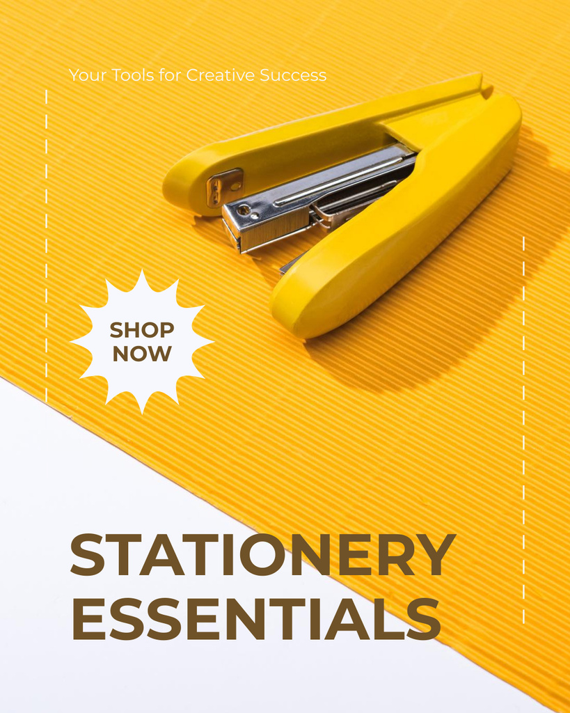 Shop Now Stationery Tools For Creativity Instagram Post Vertical Πρότυπο σχεδίασης