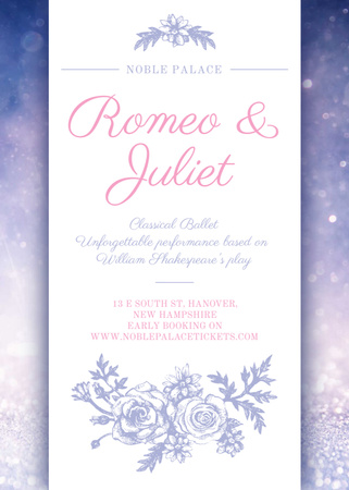 Plantilla de diseño de Romeo and Juliet ballet performance announcement Flayer 