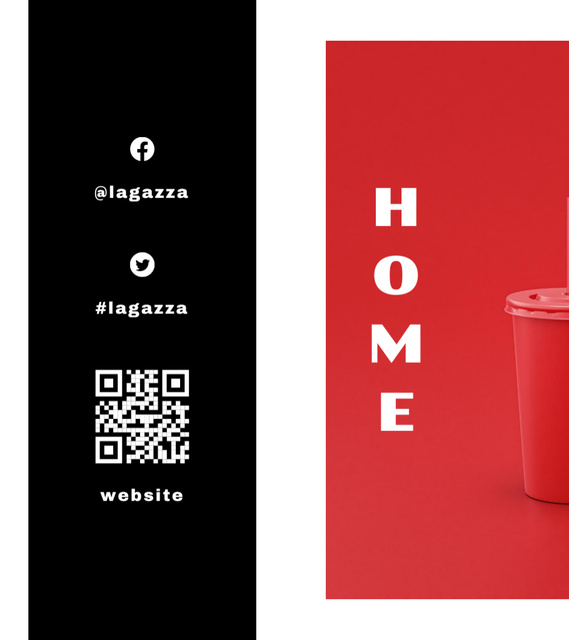 Ad of Home Design with Cups Brochure 9x8in Bi-fold Design Template