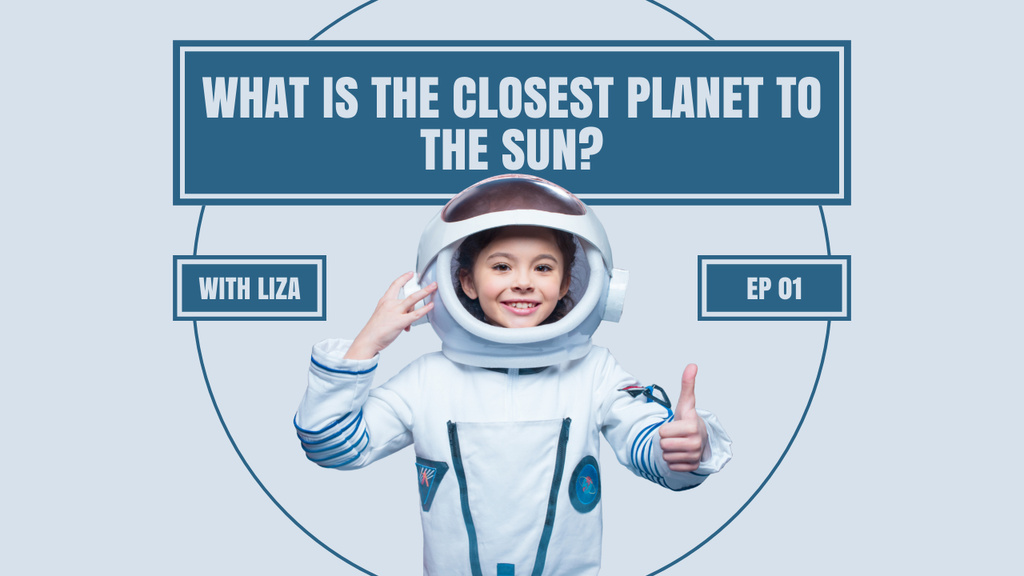 Science About Planets With Girl Youtube Thumbnail Šablona návrhu