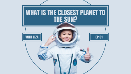 Science About Planets With Girl Youtube Thumbnail Design Template