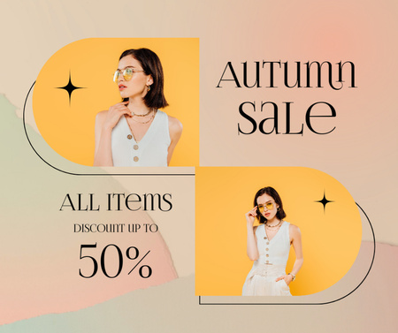 Ontwerpsjabloon van Facebook van Autumn Sale Discount Ad