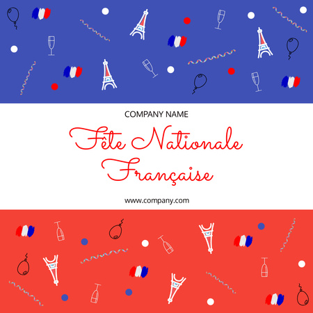 Plantilla de diseño de Celebrando el Día Nacional de Francia Instagram 