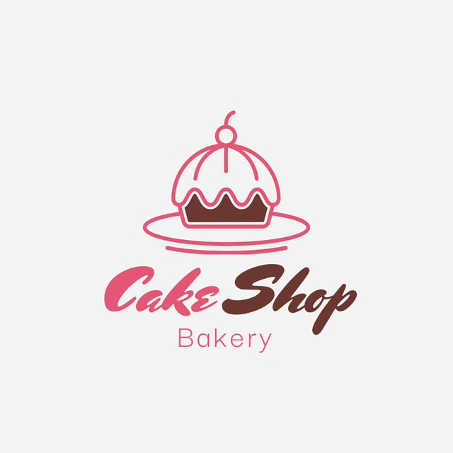 Bakery Emblem with Cake Logo Šablona návrhu