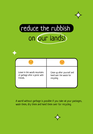 Waste Recycling Concept Awareness Poster 28x40in Šablona návrhu