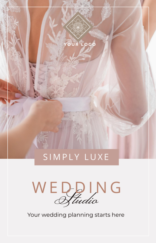 Event Agency Ad with Bride Preparing for Wedding IGTV Cover tervezősablon