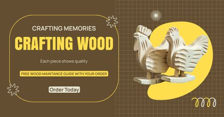 Oferta perfeita de guia de carpintaria e manutenção de madeira Facebook AD Modelo de Design