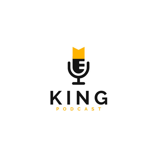 King Podcast With Mic Logo – шаблон для дизайна