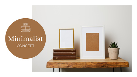 Interiérový design minimalistického konceptu v hnědé barvě Presentation Wide Šablona návrhu