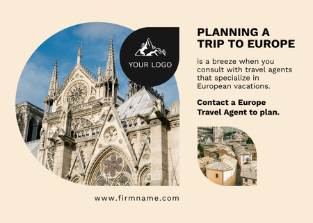 Plantilla de diseño de Travel Agent Consultation Planning A Trip To Europe Postcard 5x7in 