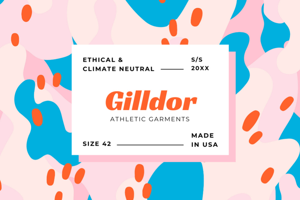 Szablon projektu Sports Clothes ad on abstract pattern Label