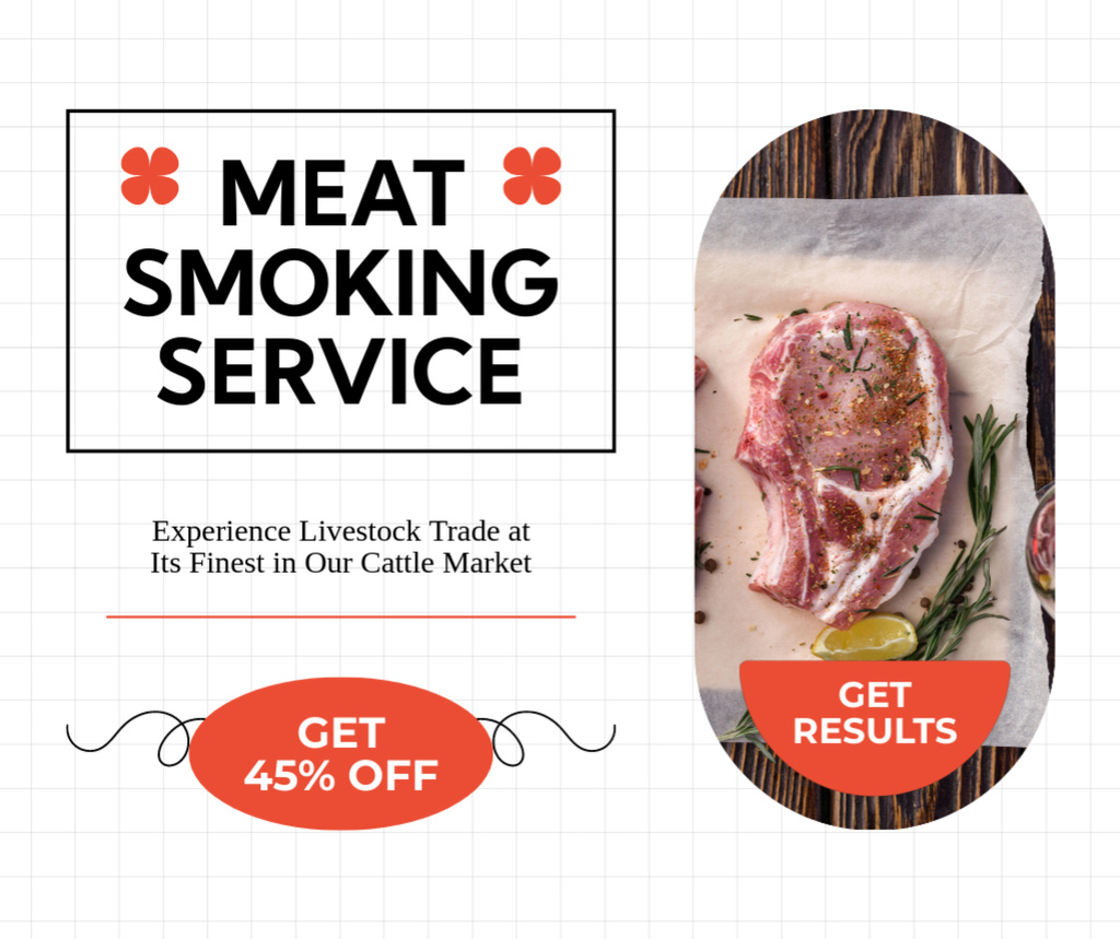 Modèle de visuel Meat Smoking and Cooking - Facebook