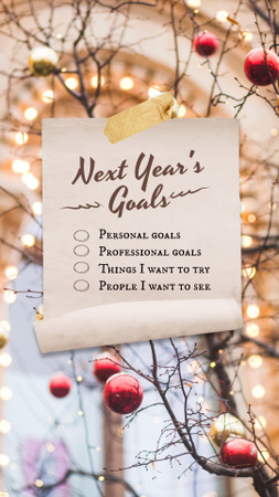 Ontwerpsjabloon van Instagram Story van New Year List of Goals