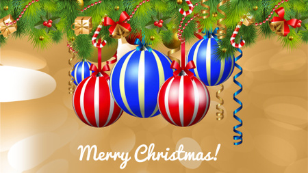 Christmas Greeting Spinning Baubles on a Tree Full HD video Design Template
