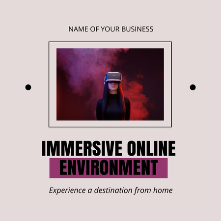 mmersive online environment  Animated Post Design Template