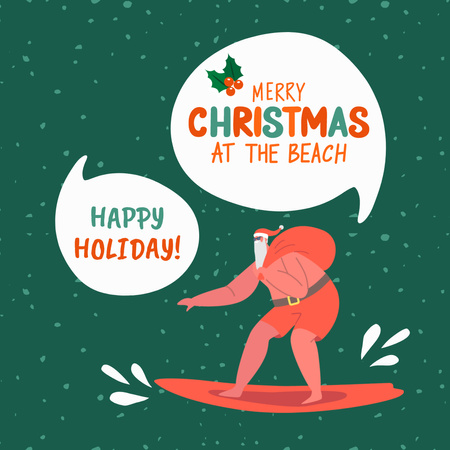 Designvorlage frohe weihnachten am strand für Instagram