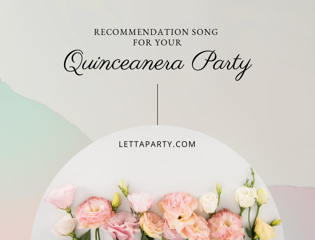 Modèle de visuel Quinceañera Party Celebration With Flowers - Postcard 4.2x5.5in