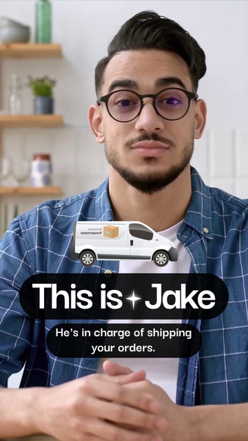 Modèle de visuel Get To Know Small Business Staff With Car - TikTok Video