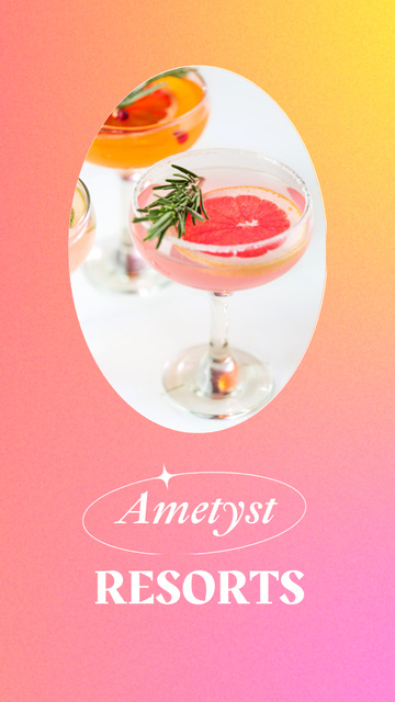 Summer Cocktail with Grapefruit Instagram Story Design Template