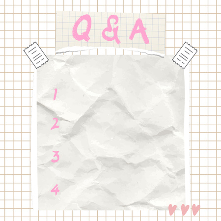 Designvorlage Cute Question Form with Hearts für Instagram
