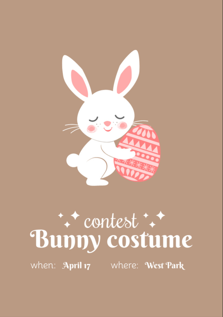 Easter Bunny Costume Contest Flyer A7 Design Template