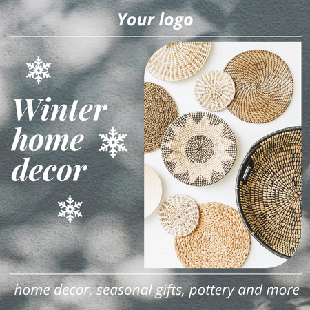 Designvorlage Offer of Winter Home Decor für Animated Post