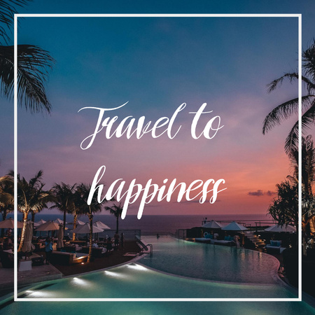 Travel Inspiration with Sea Sunset Instagram Design Template