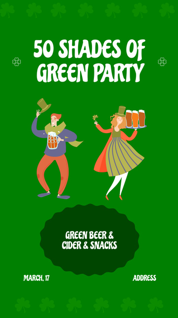 Patrick’s Day Party Announcement With Cider Instagram Video Story Modelo de Design