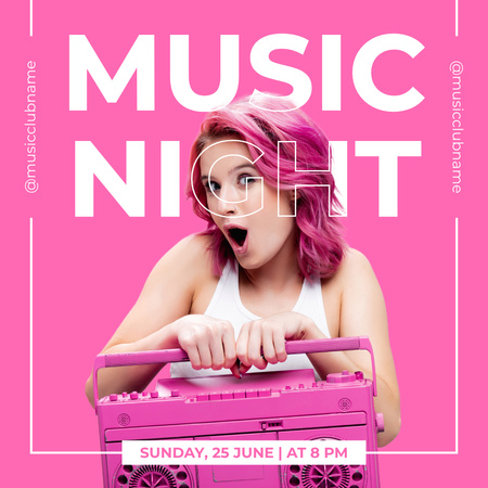 Music Night Event Announcement Instagram Design Template