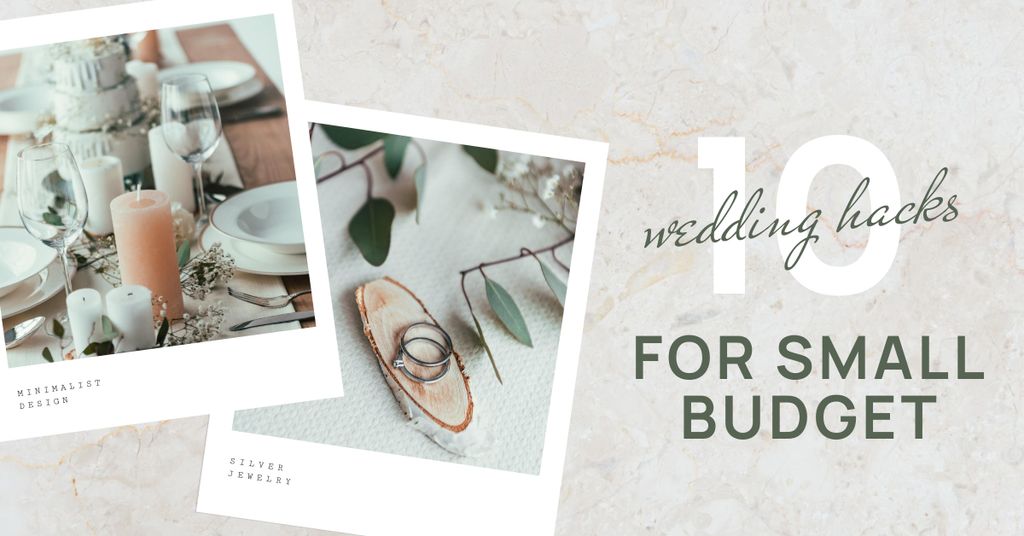 Tips for Small Budget Wedding Facebook AD Modelo de Design