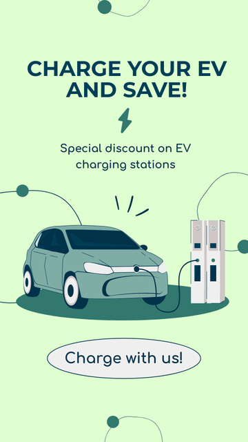 Reduced Prices Ad on EV Charging Instagram Story Modelo de Design