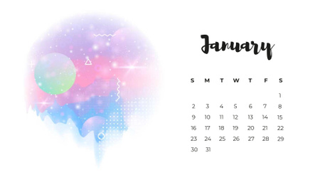 Ontwerpsjabloon van Calendar van Surreal Fantastic Worlds