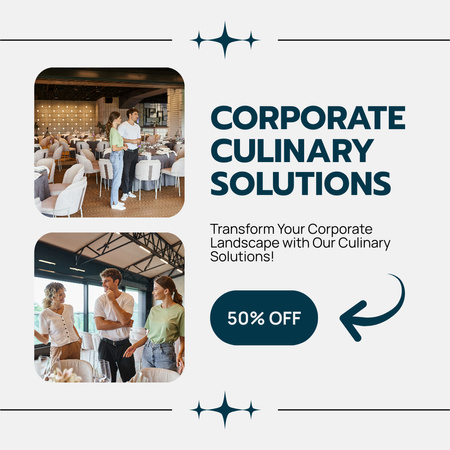 Catering Services with People on Corporate Party Instagram AD Design Template