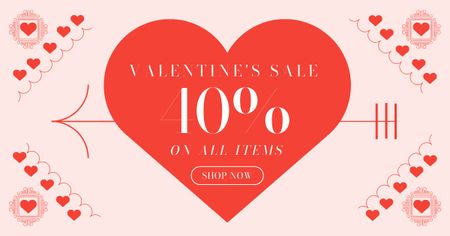 Discount on All Goods for Valentine's Day Facebook AD Šablona návrhu