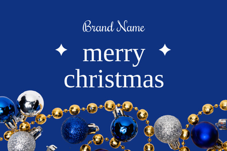 Christmas Greeting with Beautiful Decoration Postcard 4x6in tervezősablon