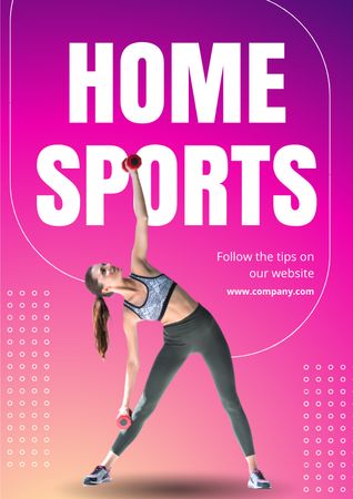 Tips for Exercising at Home with Sporty Girl A4 Design Template