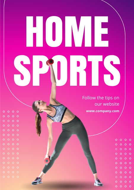 Tips for Exercising at Home with Sporty Girl A4 Šablona návrhu