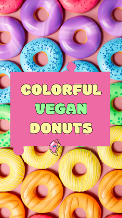 Πολύχρωμα και Vegan Donuts σε προσφορά Σαββατοκύριακου TikTok Video Πρότυπο σχεδίασης