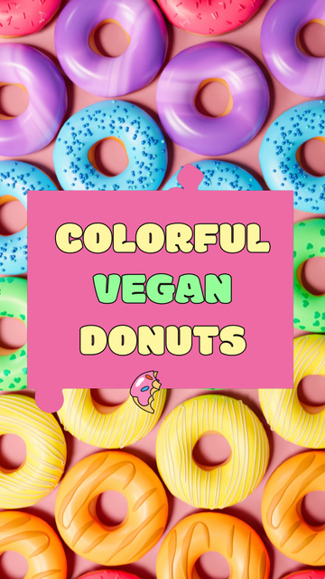 Colorful And Vegan Donuts On Weekend Offer TikTok Video Design Template