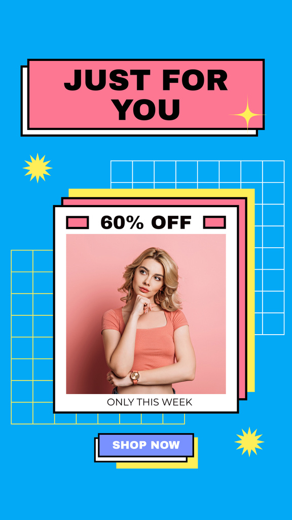 Discount on School Collection of Women's Outfits Instagram Story Design Template