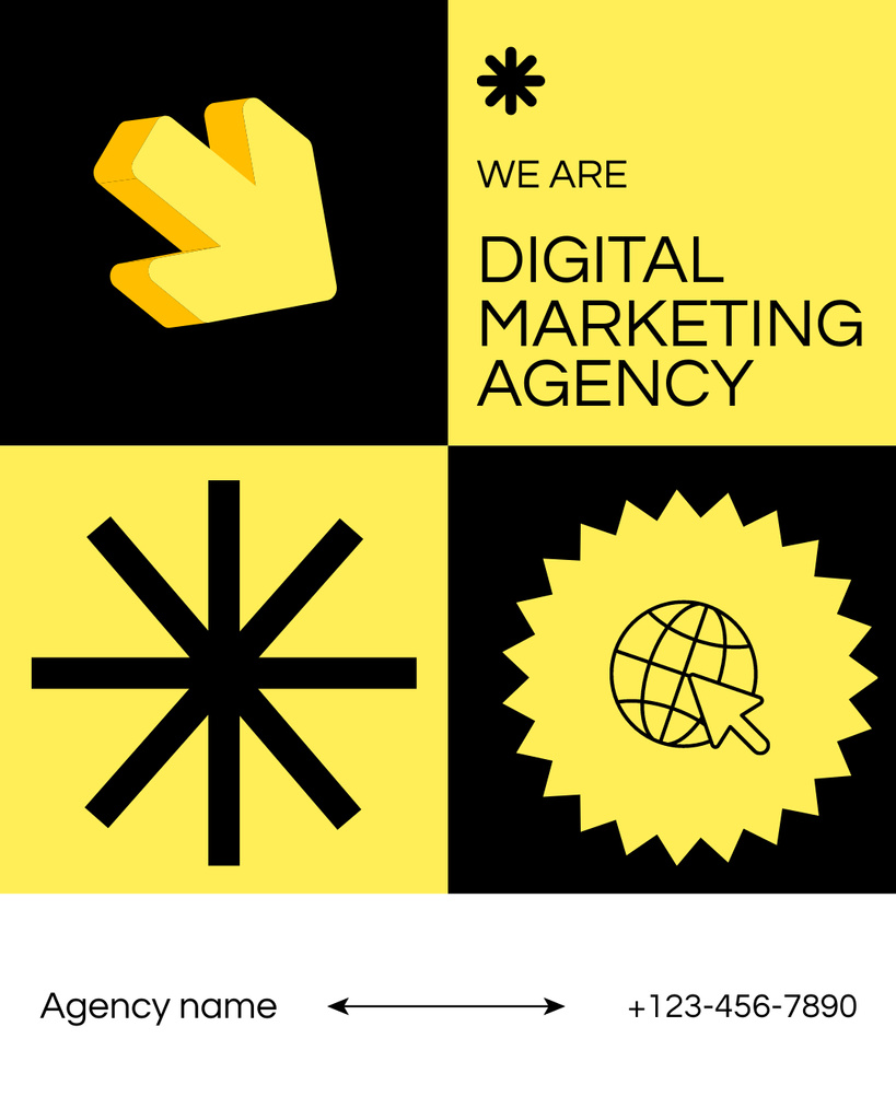 Ontwerpsjabloon van Instagram Post Vertical van Emblem of Digital Marketing Agency