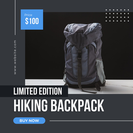 Ontwerpsjabloon van Instagram van Limited Edition Hiking Backpack 