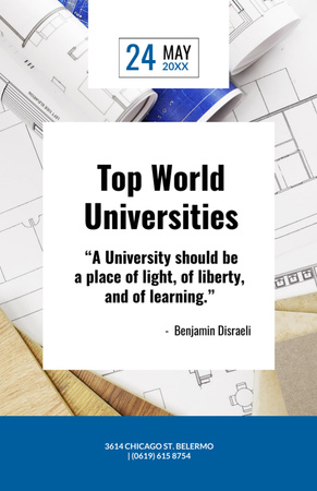 Platilla de diseño Best Universities Guide On Blueprints Invitation 5.5x8.5in