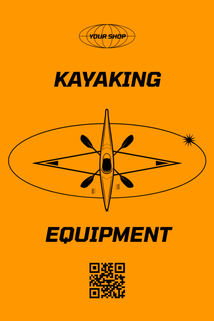 Kayaking Equipment Sale Offer in Orange Postcard 4x6in Verticalデザインテンプレート