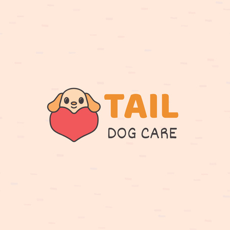 Furry Friend Shop Ad with Cute Dog Logo Design Template