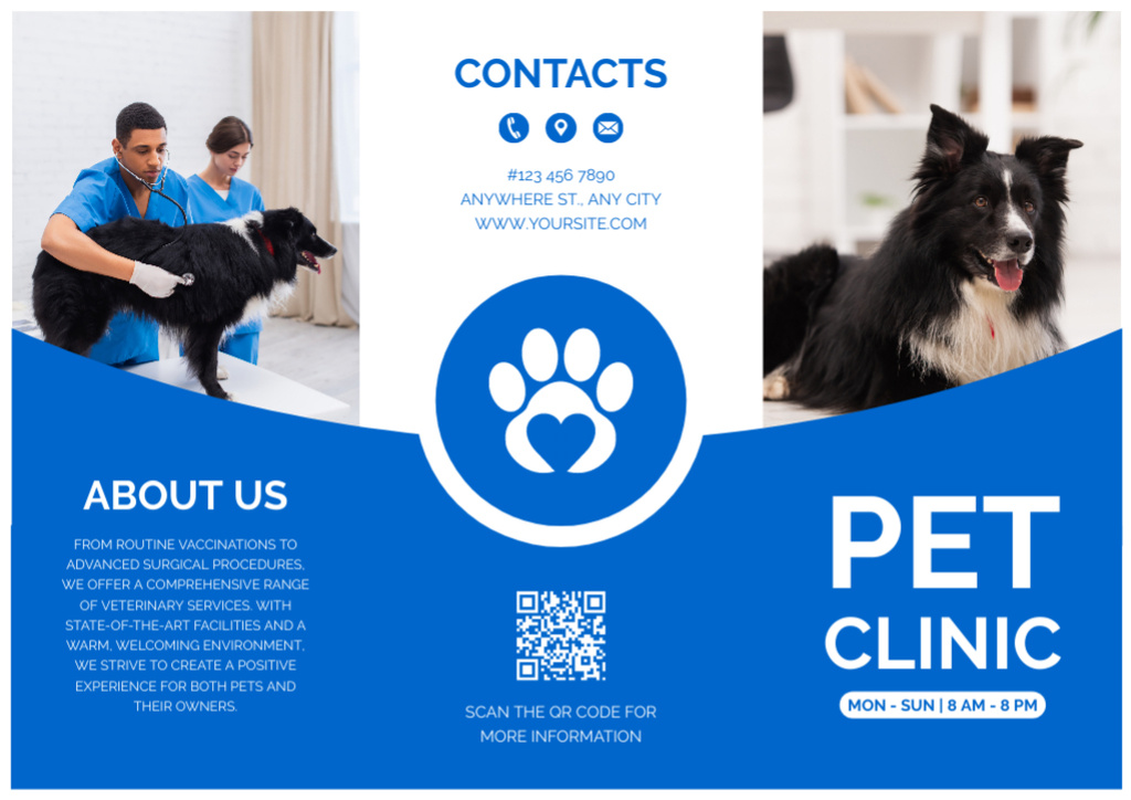 Ontwerpsjabloon van Brochure van Pet Clinic Promotion